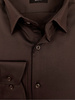 Brązowa Czekoladowa Koszula Męska Elegancka z długim rękawem 303