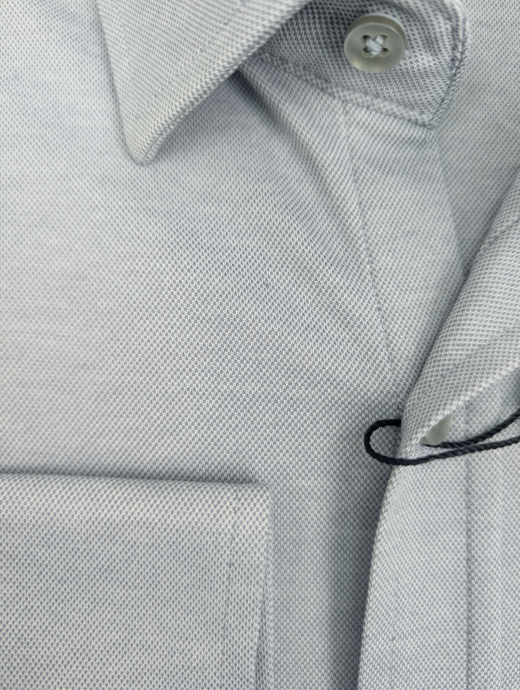 Szara Koszula Męska gładka z kołnierzykiem, długim rękawem 299