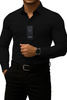Elegancka czarna koszula męska klasyczna długi rękaw 314