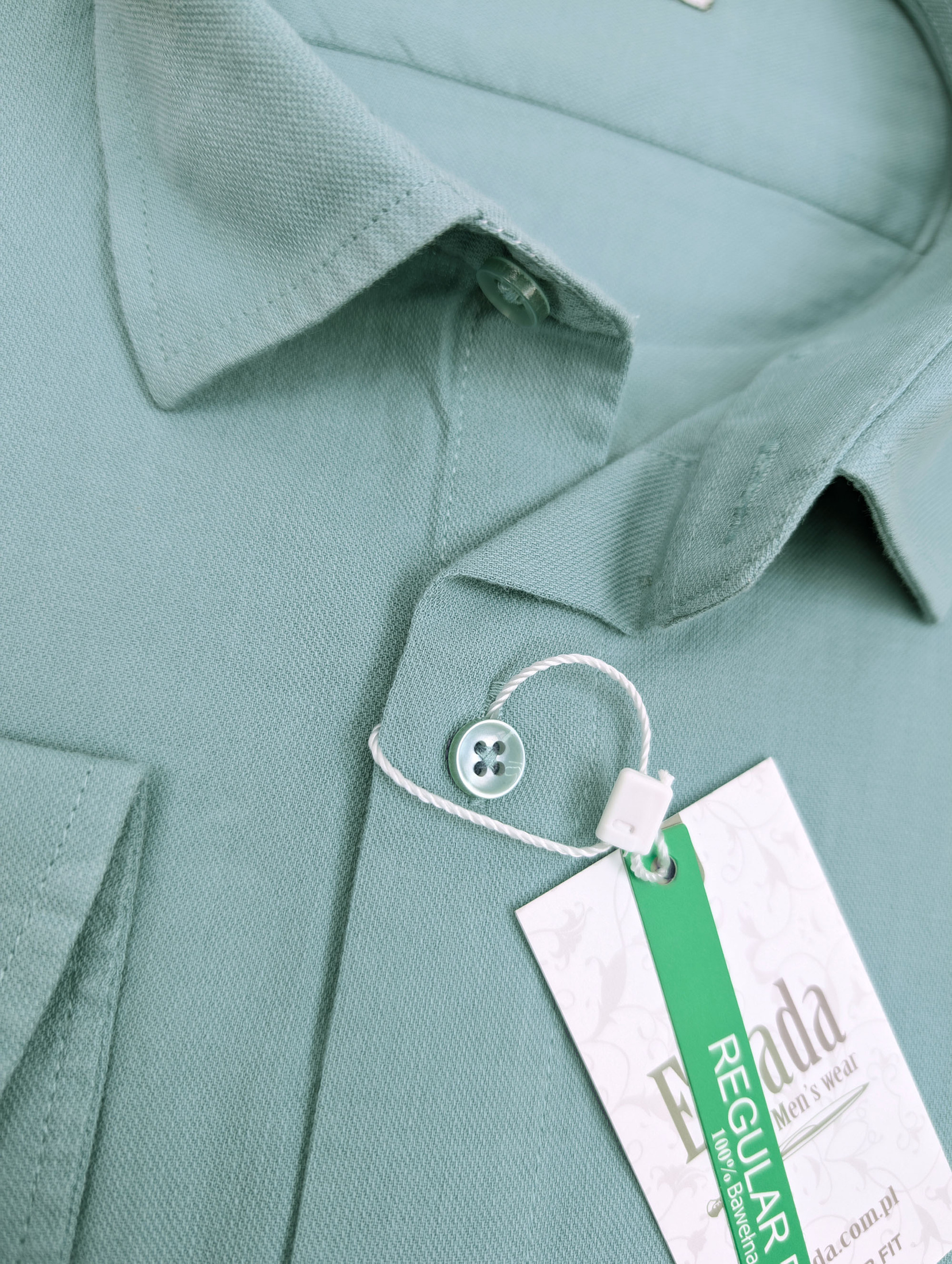 Koszula Męska French Green Regular Fit 100% Bawełny Model 269
