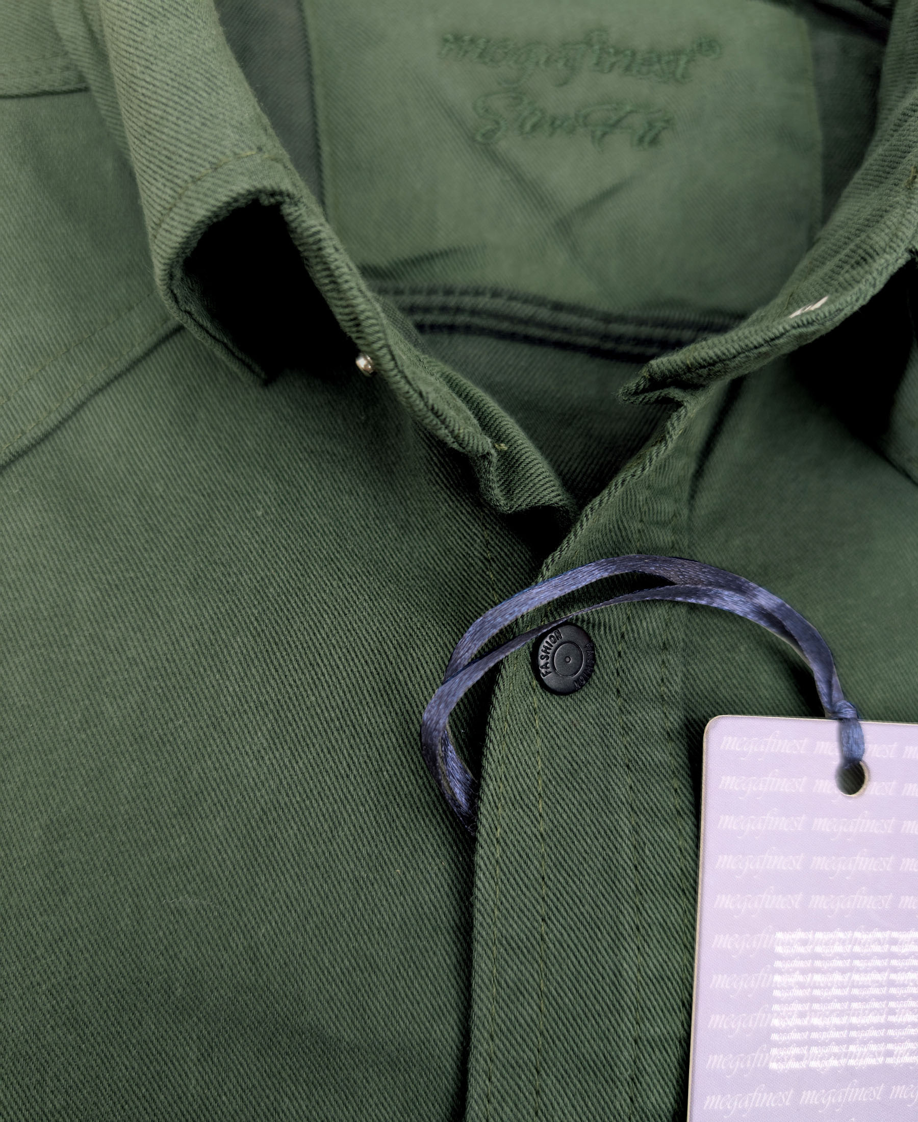 Khaki Koszula Męska Megafinest Flexible Military Green 287 Slim