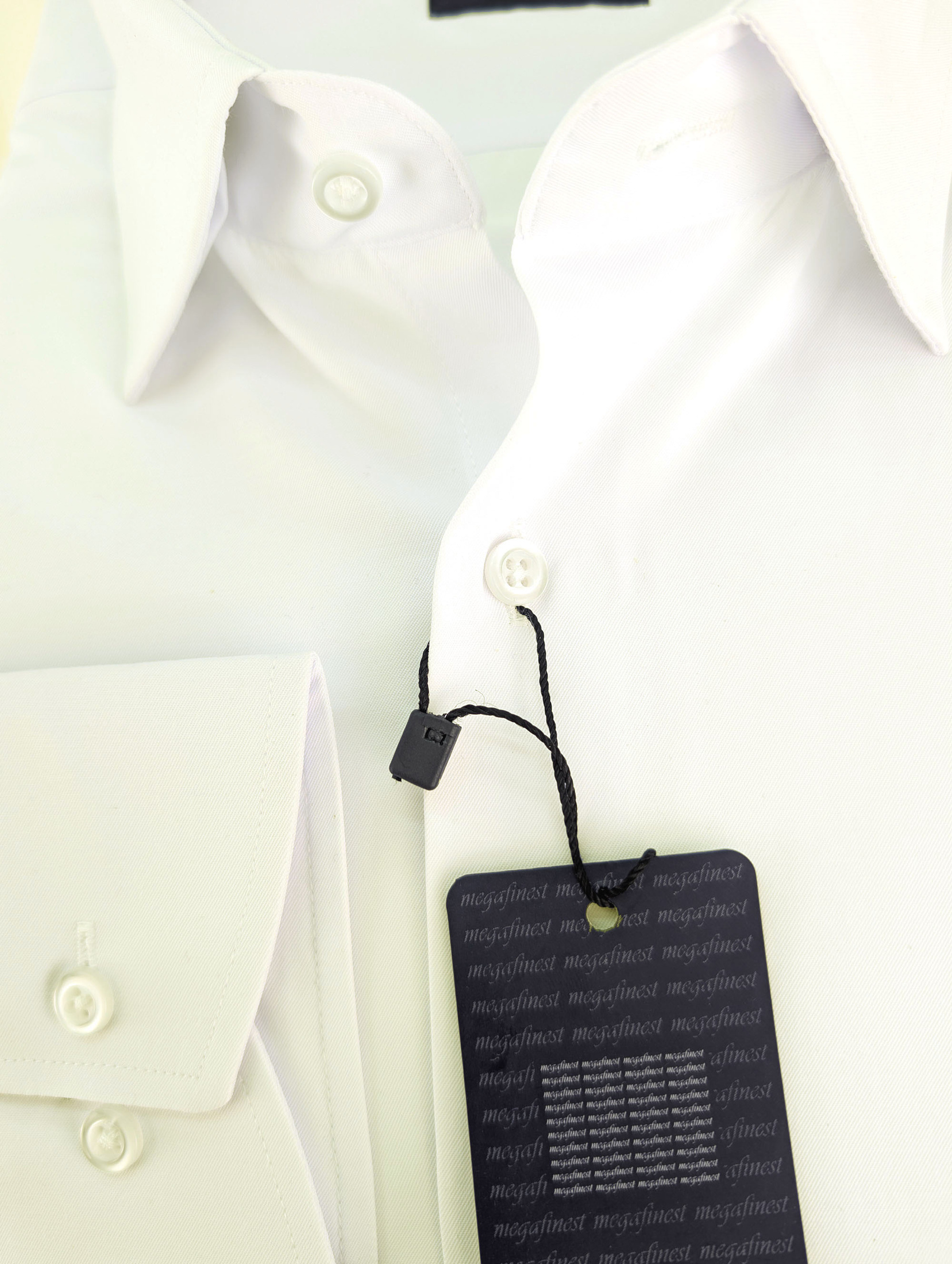 Kremowa Koszula Męska gładka z kołnierzykiem, długim rękawem 297