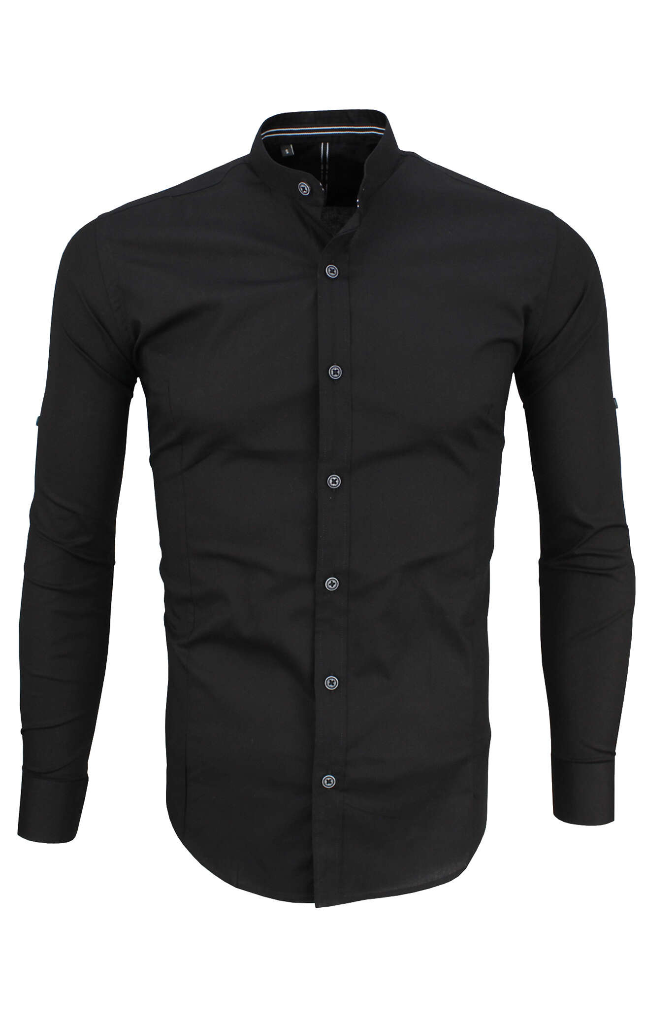 Czarna koszula męska slim fit stójka model 952