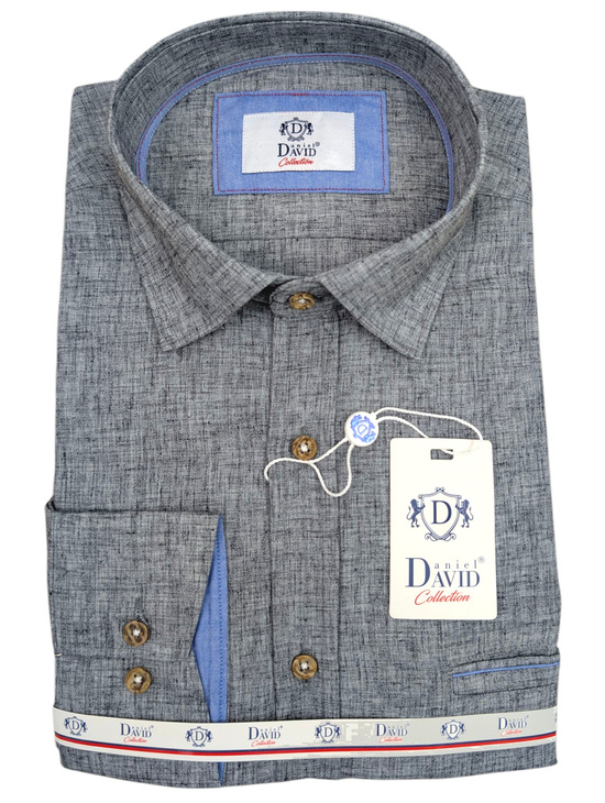 Koszula męska na jesień, święta z kołnierzykiem i długim rękawem 272