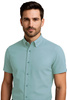 Zielona Koszula Męska z Krótkim Rękawem SLIM FIT Model 247