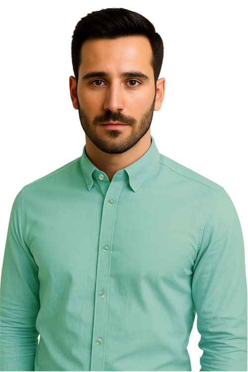 Koszula Męska French Green Regular Fit 100% Bawełny Model 269