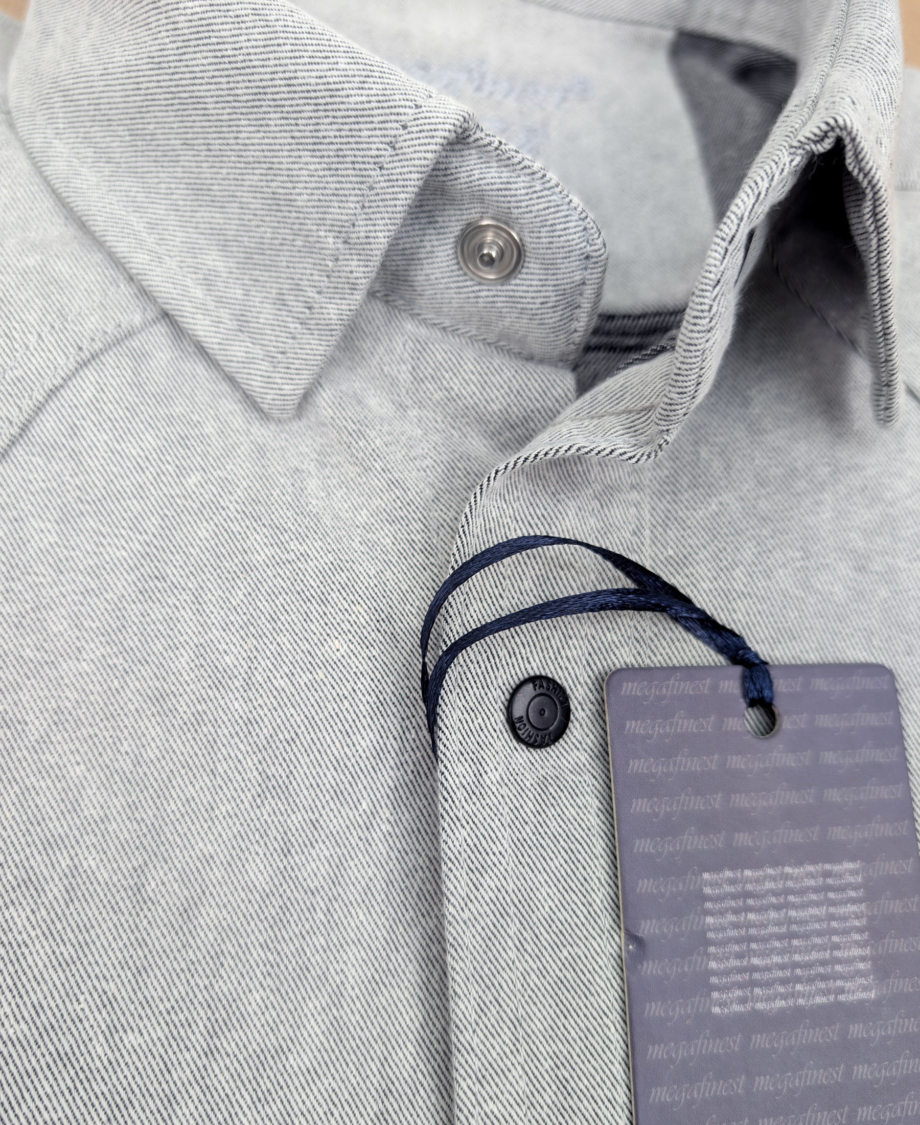Koszula Szara Męska Megafinest Flexible Gray 285 Slim