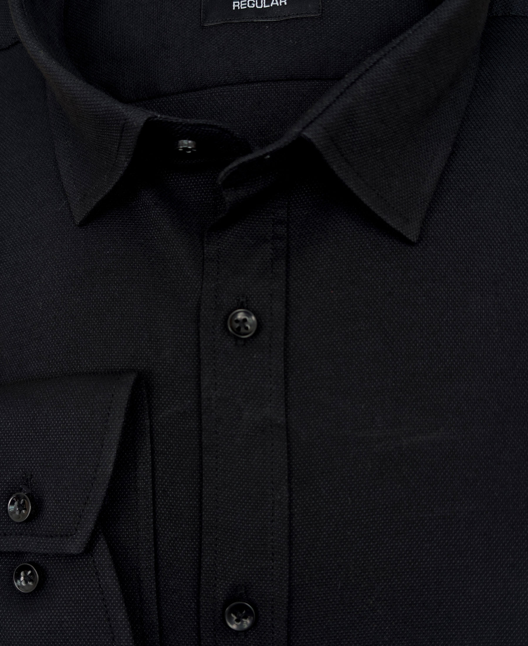 Elegancka czarna koszula męska klasyczna długi rękaw 314