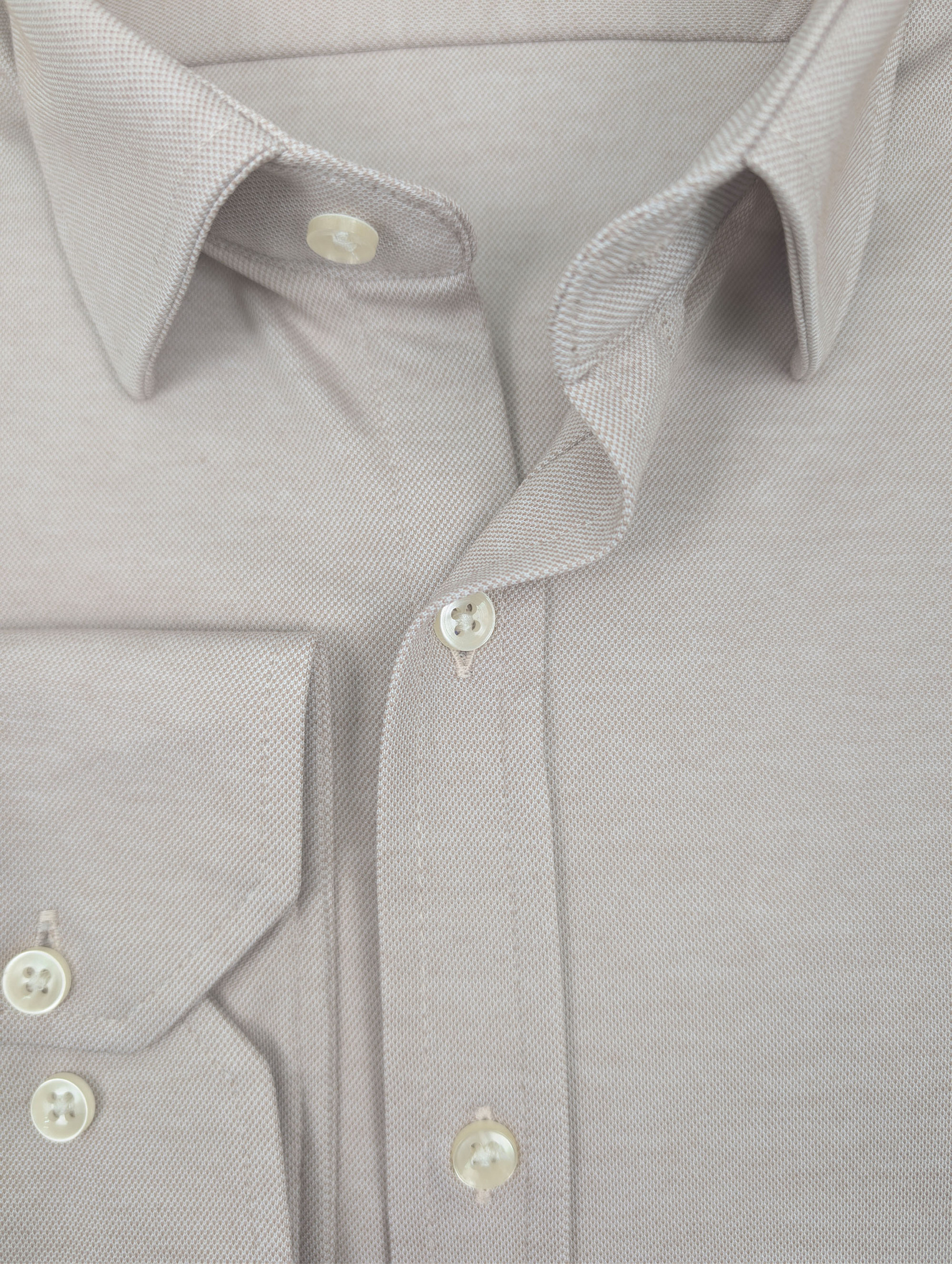 Jasna Brązowa Koszula Męska z kołnierzykiem, długim rękawem 302