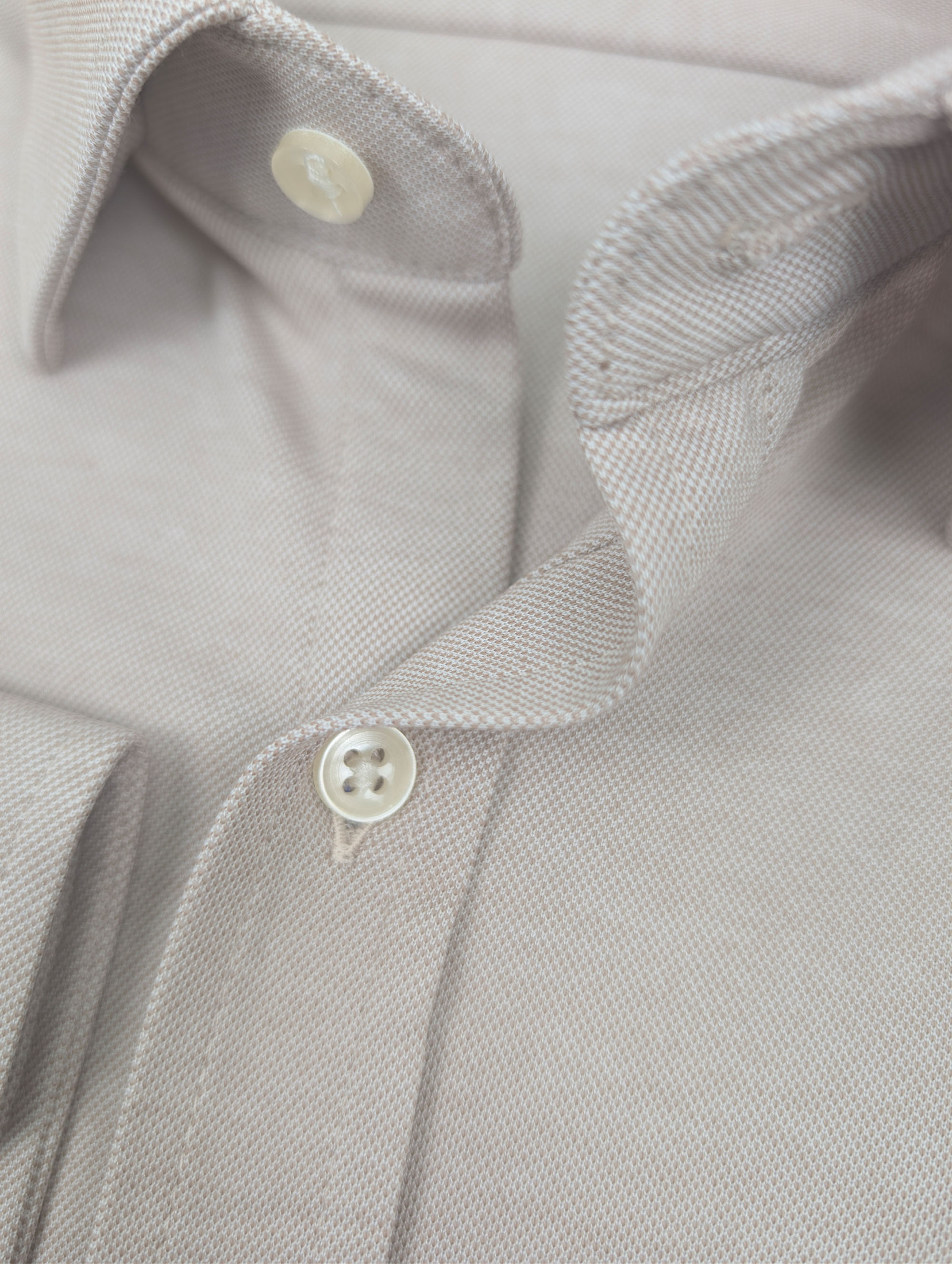 Jasna Brązowa Koszula Męska z kołnierzykiem, długim rękawem 302