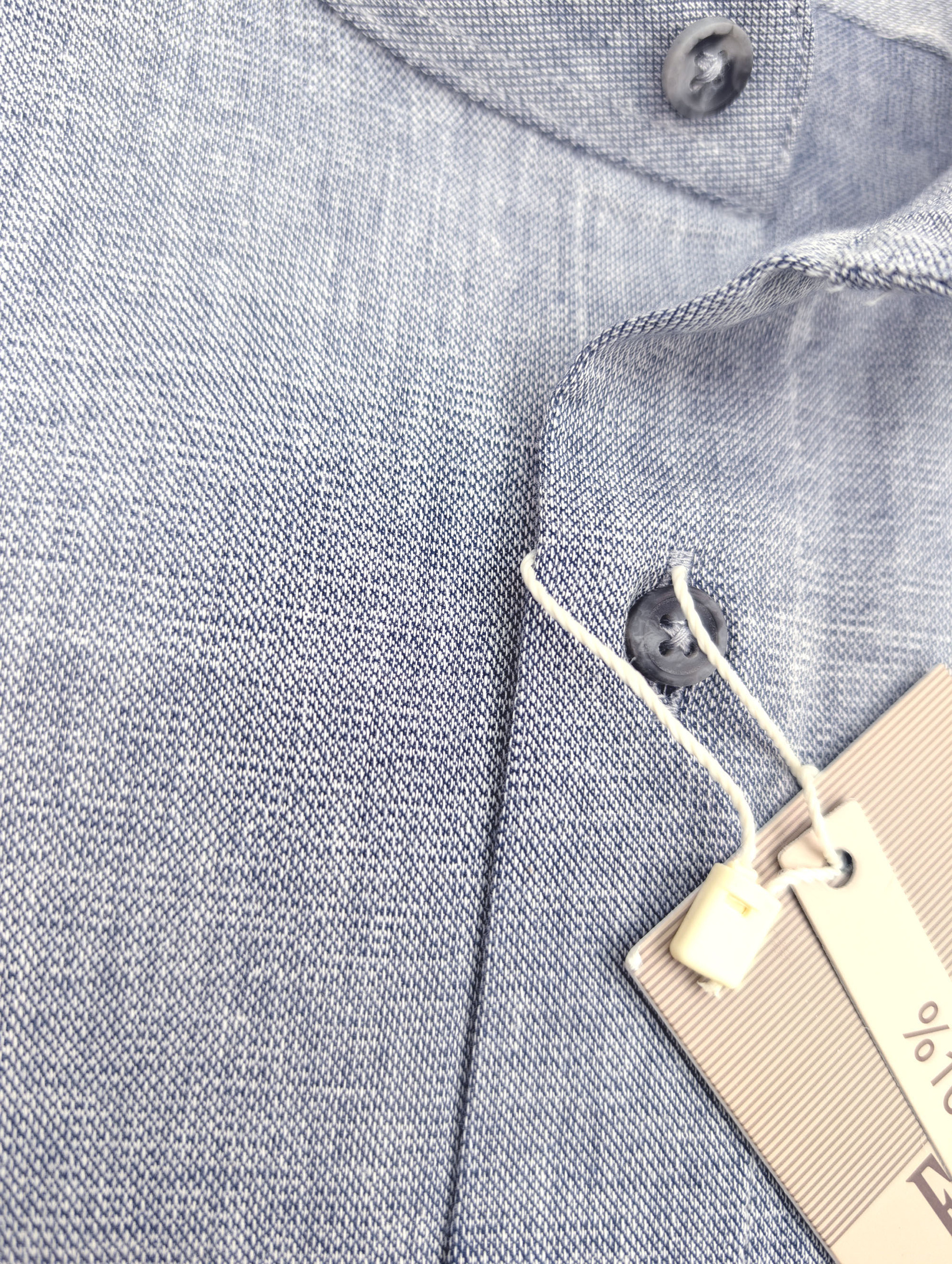 Szara Koszula Męska ze Stójką Bawełniana SLIM FIT Model 252