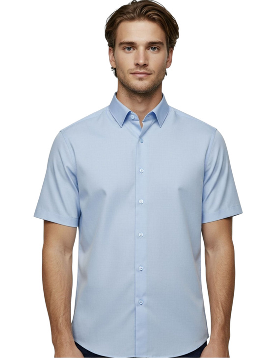 Koszula Męska na Krótki Rękaw Błękitna Regular Model 154