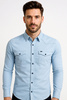 Koszula Męska Błękitna Casual Biznes 95% Bawełny Slim Model 184