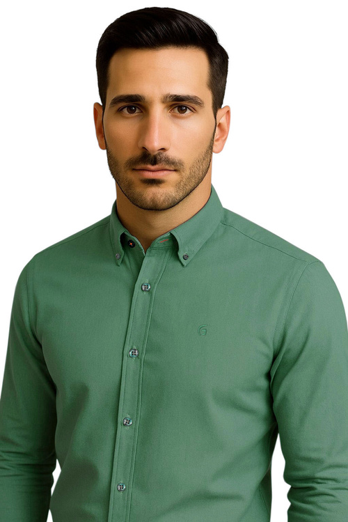 Koszula Biznesowa Sportowa Zielona Grey Fox 262 Slim Fit