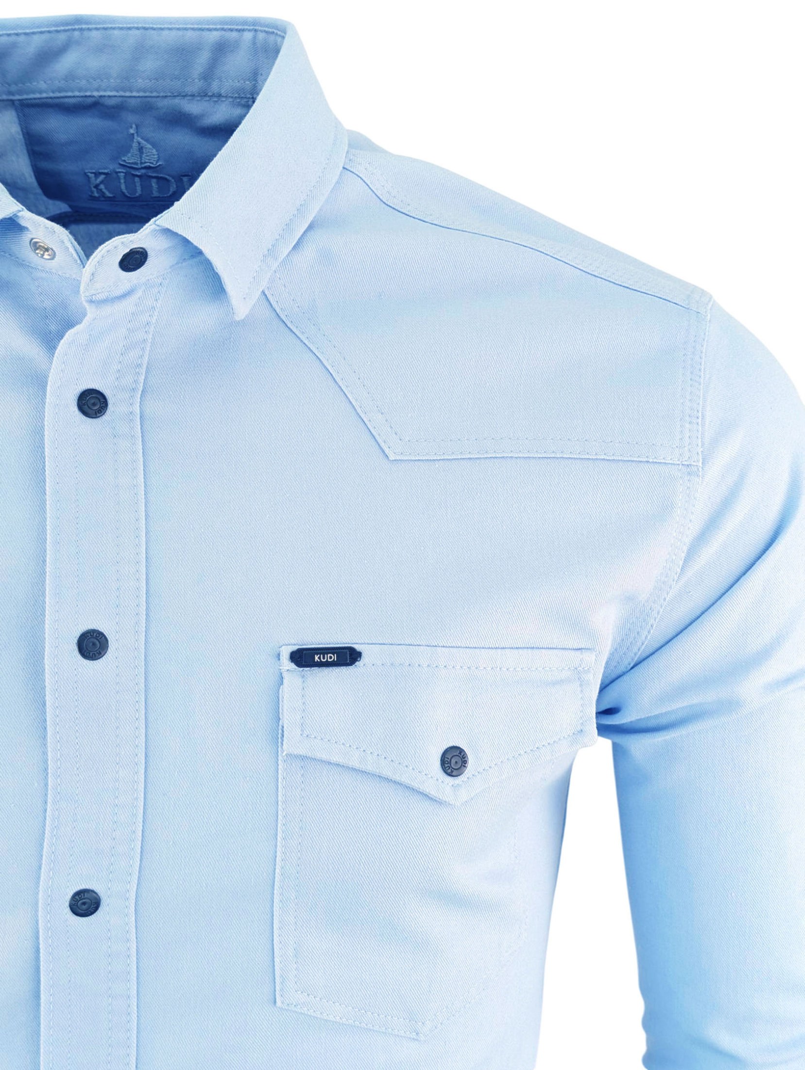 Koszula Męska Błękitna Casual Biznes 95% Bawełny Slim Model 184