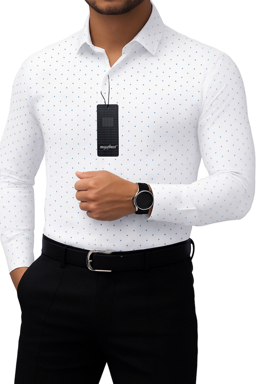 Elegancka biała koszula męska wizytowa klasyczna długi r. 306
