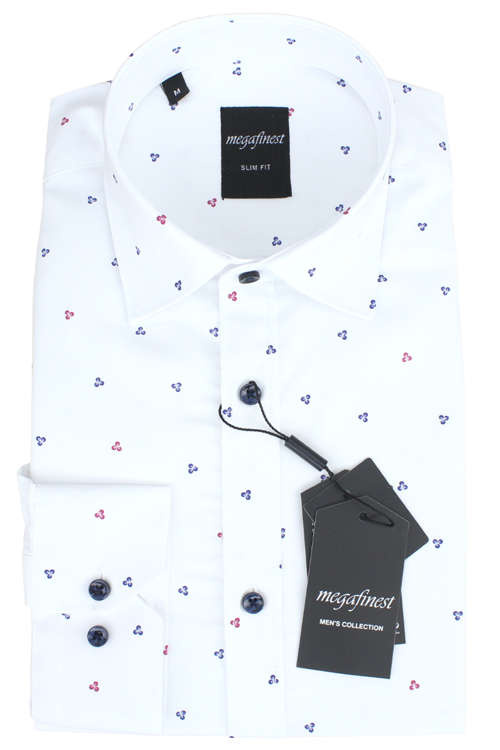 Elegancka Koszula Męska z Czerwonym Wzorem 837