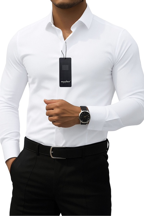 Elegancka Biała koszula męska wizytowa klasyczna długi r. 309