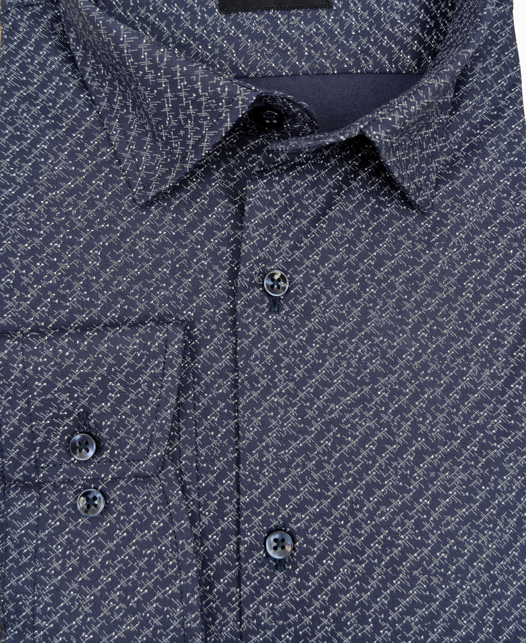 Elegancka granatowa koszula męska wizytowa klasyczna długi r. 307