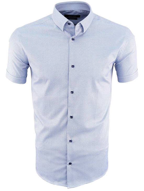 Biznesowa Koszula Męska z Delikatnym Wzorem na Krótki Rękaw Slim Model 146