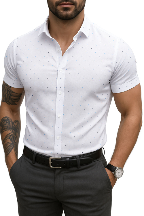 Koszula Męska o Dopasowanym Fasonie Krótki Rękaw 242