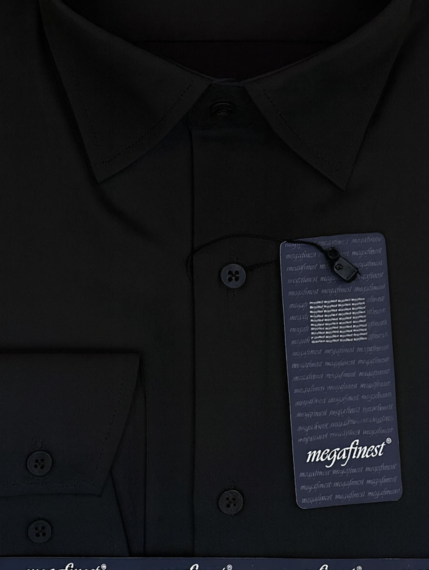 Czarna Koszula Męska Elegancka z długim rękawem Slim fit 305