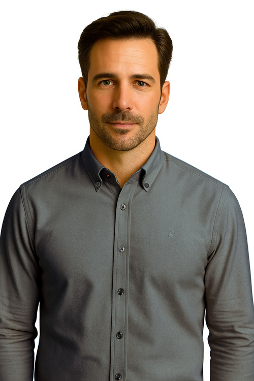 Koszula Męska Sportowa Ciemna Szara Grey Fox Model 261