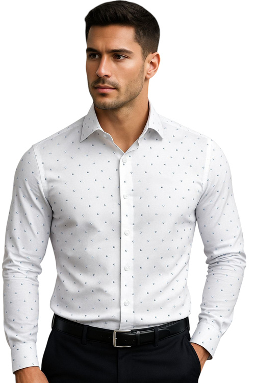 Biała Koszula Męska SLIM Nowoczesna Elegancja 211