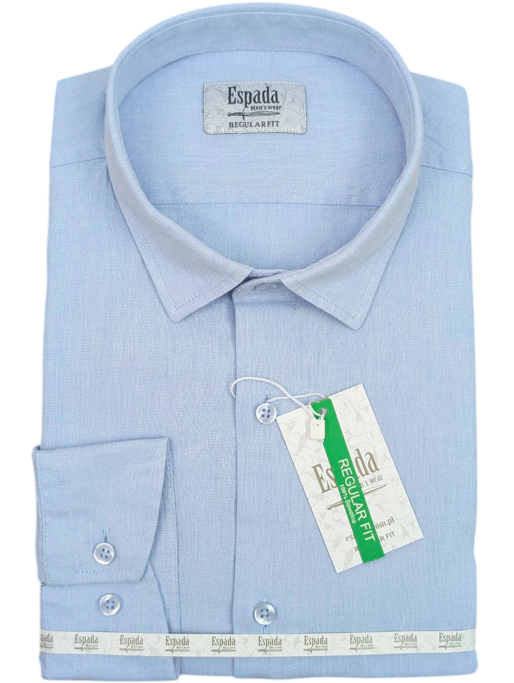 Koszula Męska Błękitna Regular Fit 100% Bawełny Model 268