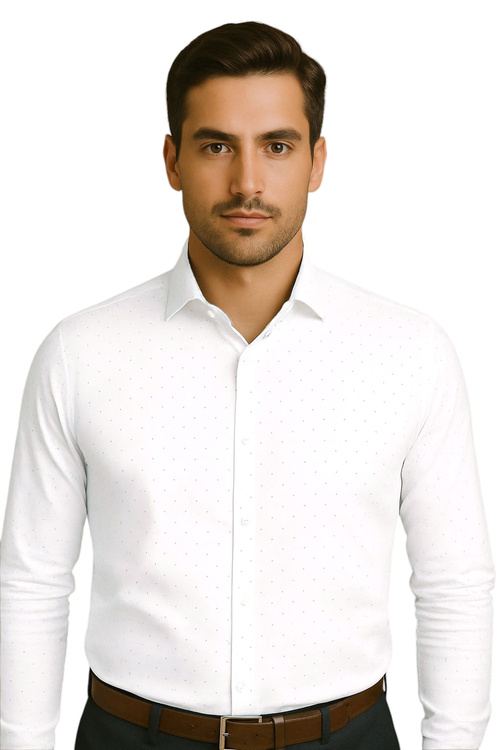 Elegancka Biała Koszula z Długim Rękawem do Garnituru Regular 209