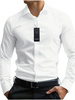 Biała Koszula Męska gładka z kołnierzykiem, długim rękawem 301