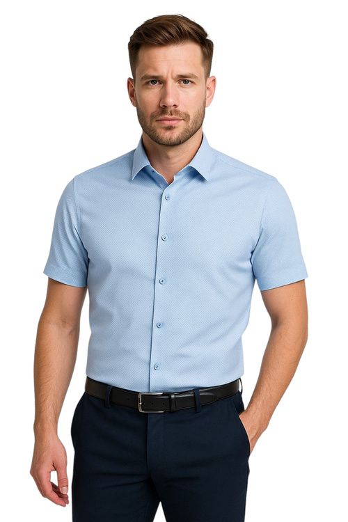 Elegancka Koszula Męska do Pracy na Krótki Rękaw Slim Stylowa i Wygodna