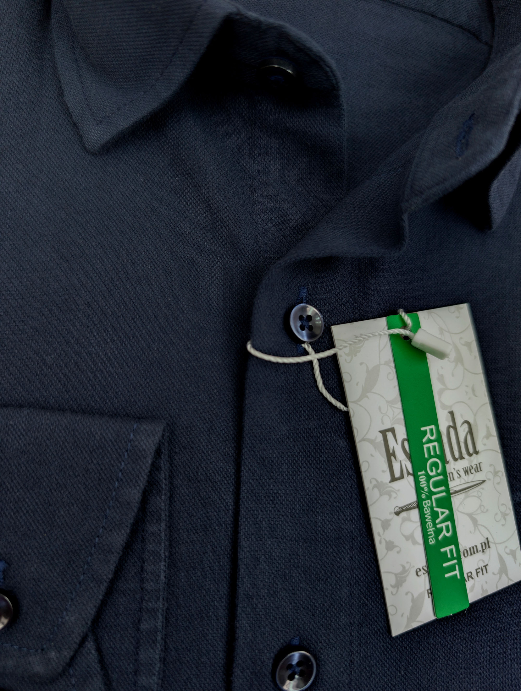 Koszula Męska Granatowa Regular Fit 100% Bawełny Model 267